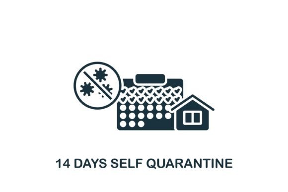 14 Days Self Quarantine Icon for Marketing and Branding