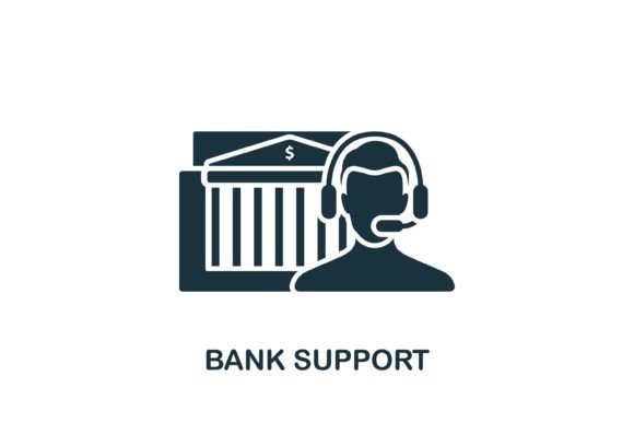 Bank Support Icon for Handmade Projects and Graphics