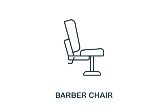Barber Chair Icon for Graphics and Icons