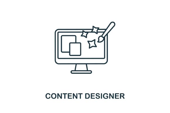 Content Designer Icon for Modern Graphics and Branding