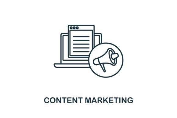 Content Marketing Icon for Branding and Graphics