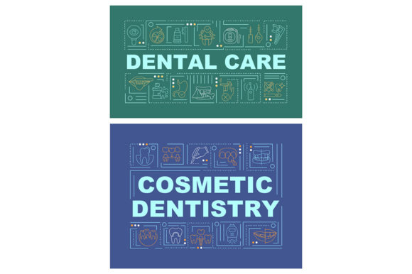 Dental and Oral Care Word Banner Set for Crafting Projects
