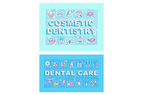 Dental Care Word Concepts Banner Set for Graphic Templates