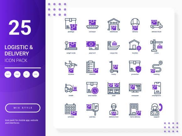 Logistic and Delivery Icon Pack for Handmade Projects