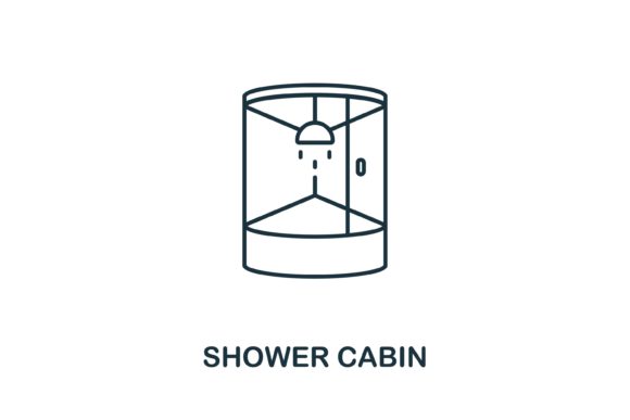 Shower Cabin Icon for Modern Design Projects
