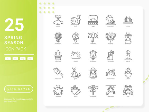Spring Season Icon Pack for Graphics and Design Projects