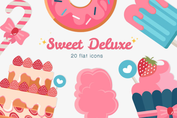 Sweet Deluxe Icon Set for Graphics and Illustrations