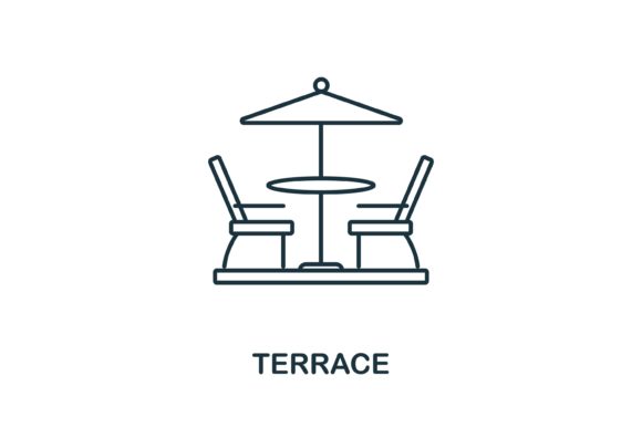 Terrace Icon: A Versatile Graphic for Local Business Branding