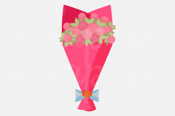 Valentines - Pink Bouquet Graphics for Handmade Creations