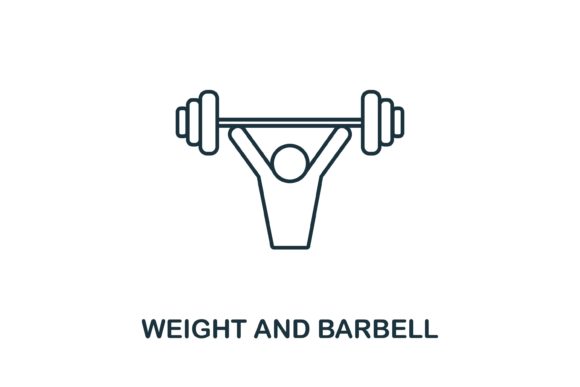 Weight and Barbell Icon for Crafting and Graphics