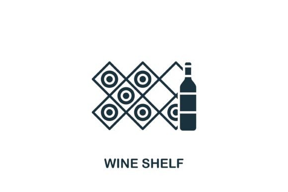 Wine Shelf Icon for Handmade Projects and Graphics