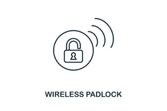 Wireless Padlock Icon for Local Business Branding